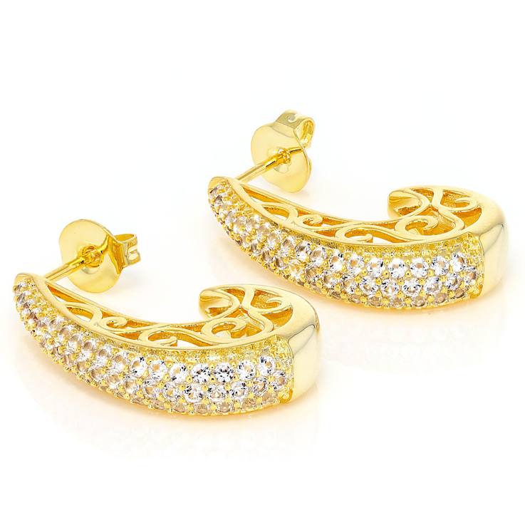 Lab-Created Sapphire J-Hoop Earrings