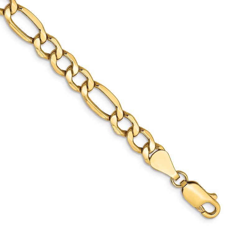 10k Yellow Gold 5.35mm Figaro Link Bracelet