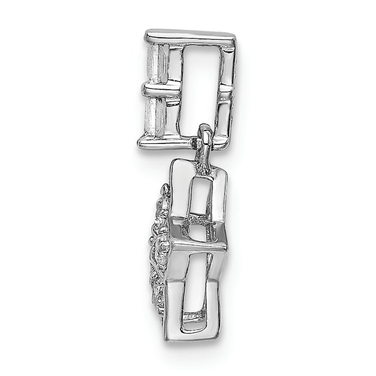 Rhodium Over 14k White Gold Diamond Star Pendant