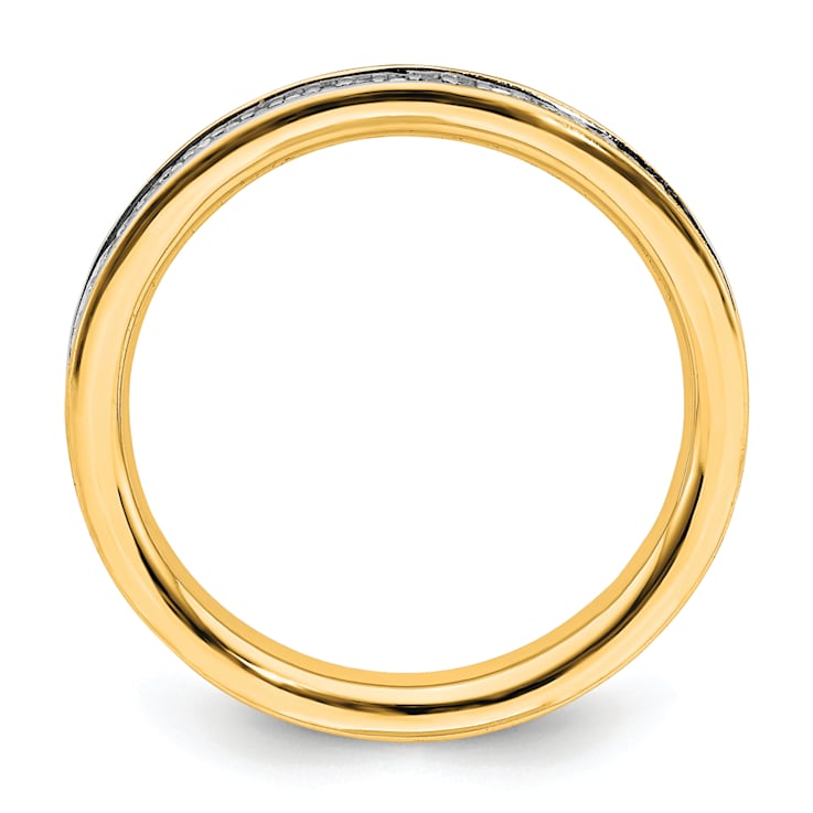 14K Yellow Gold Over Sterling Silver Stackable Expressions and Diamonds
Ring 0.195ctw