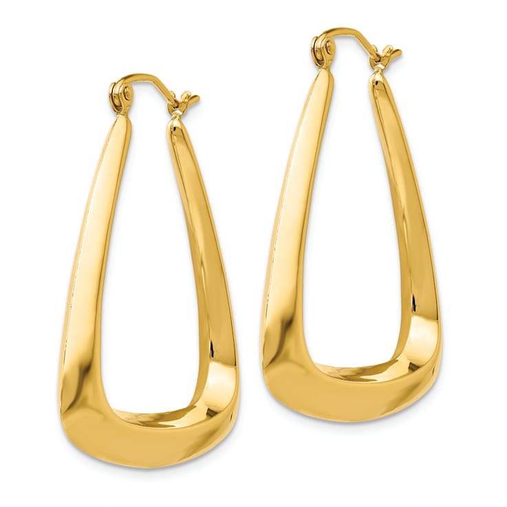 14k Yellow Gold 3/4" Fancy Hoop Earrings