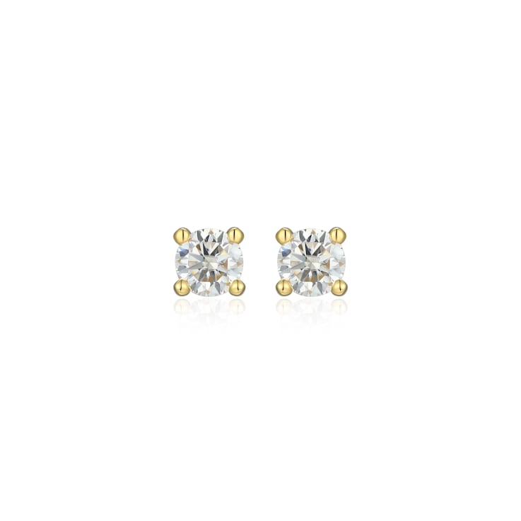 Moissanite 14k Yellow Gold Over Silver Stud Earrings 0.20ctw DEW