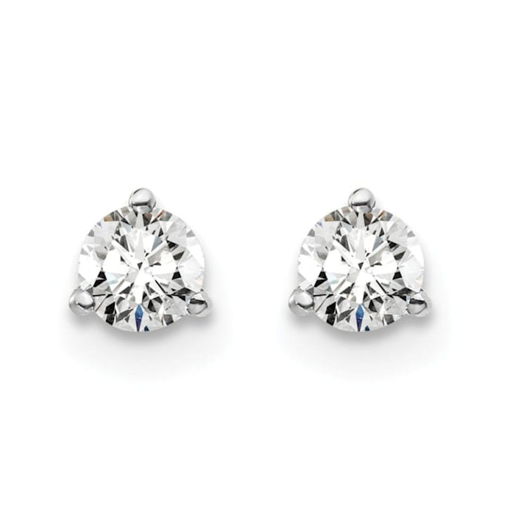 14K White Gold Lab Grown Diamond 3/8ctw VS/SI GH 3 Prong Earrings