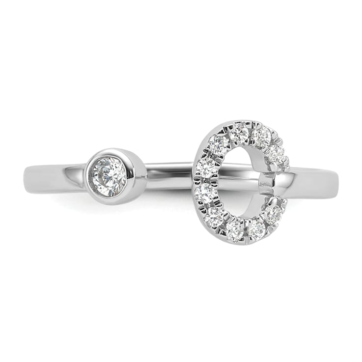 Rhodium Over 14K White Gold Lab Grown Diamond VS/SI GH, Initial C
Adjustable Ring