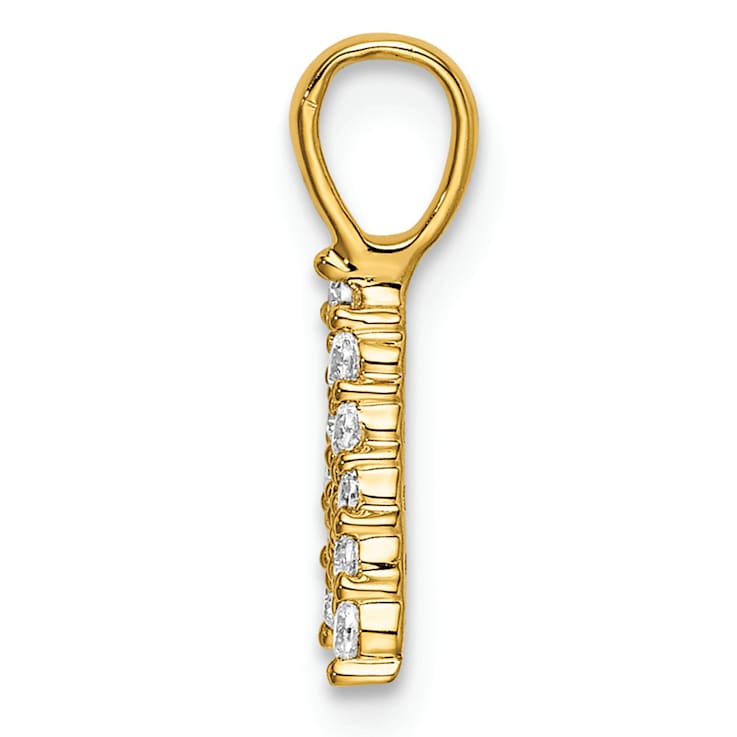 14K Yellow Gold Lab Grown Diamond Letter A Initial Pendant