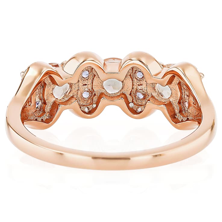 Morganite, Tanzanite And White Zircon Ring In 18K Rose Gold Over
Sterling Silver 1.09ctw