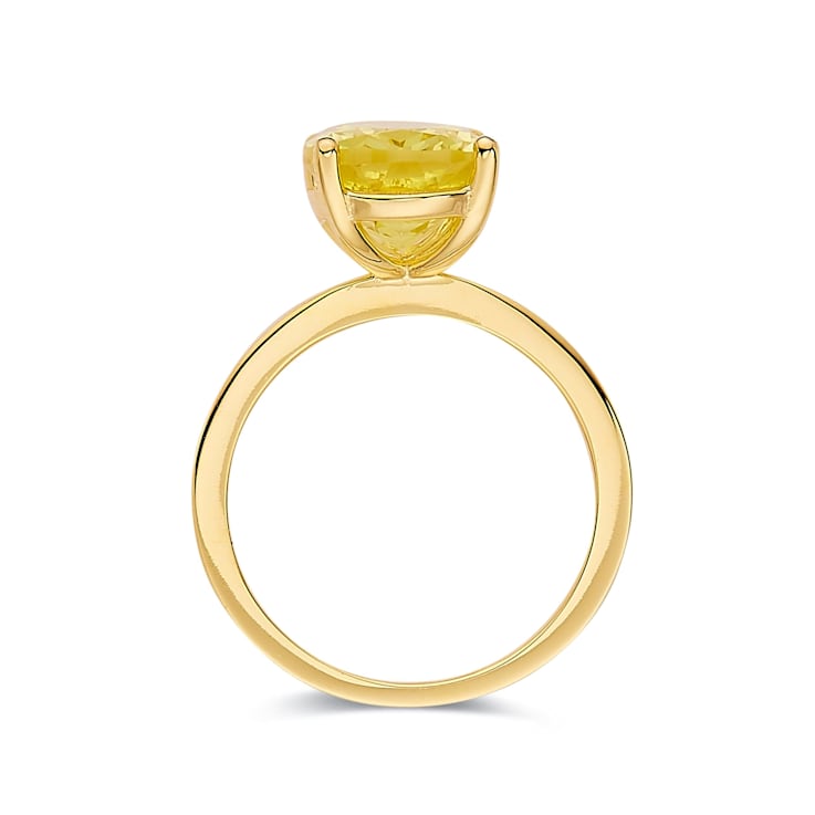 Oval Lab Created Yellow Sapphire 18K Yellow Gold Over Sterling Silver
Solitaire Ring 4.00ct