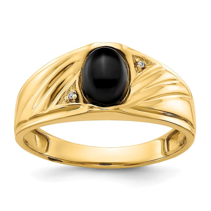 10K Yellow Gold AA Diamond men's ring