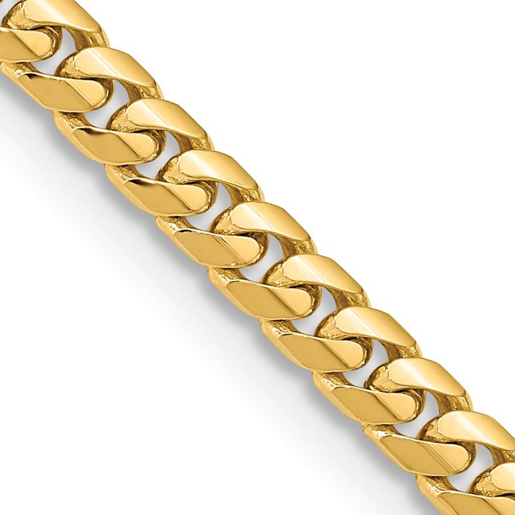 14k Yellow Gold 5.5mm Solid Miami Cuban 26 Inch Chain