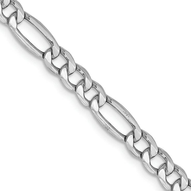 Rhodium Over 14k White Gold 4.4mm Figaro Link 16 Inch Chain