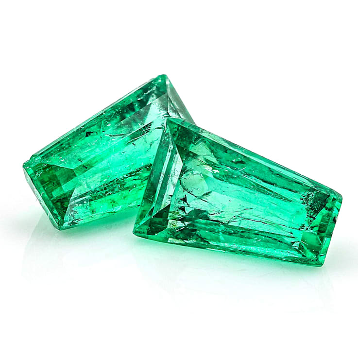 Colombian Emerald 6x3.5 Tapered Baguette Matched Pair 0.76ctw
