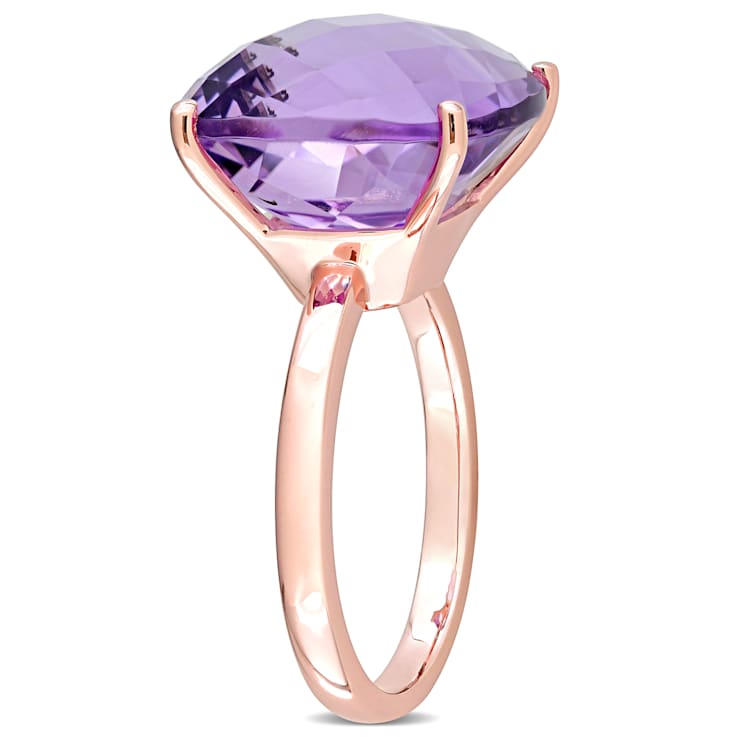 13.33ctw Amethyst 14k Rose Gold Cocktail Ring