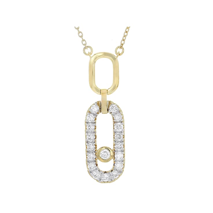 Elegant Lab-Grown Diamond Drop Pendant Necklace In 18K Gold Over
Sterling Silver