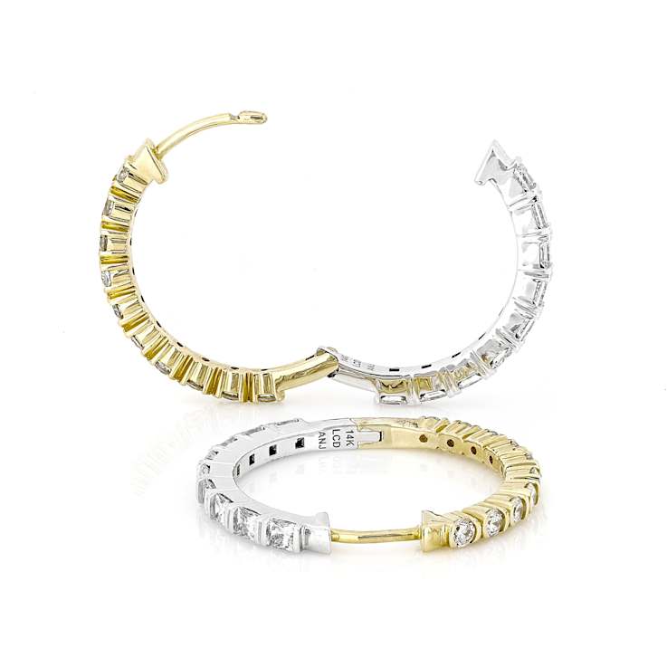 Reversible Lab-Grown Diamond Hoop Earrings 1.60ctw In 14K White And
Yellow Gold