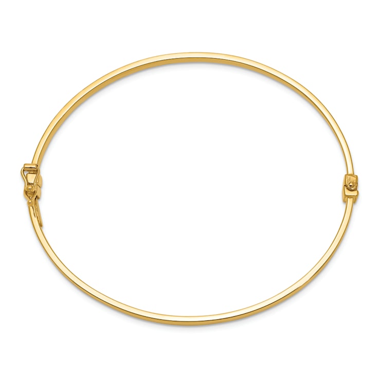 14K Yellow Gold Polished Hinged Bangle Bracelet