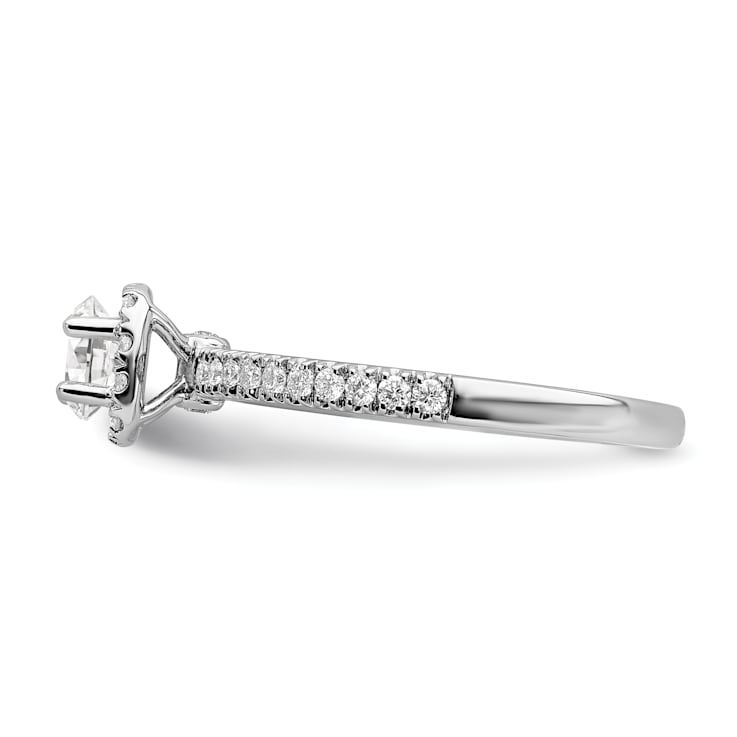 Rhodium Over 14K White Gold Eternal Promise Lab Grown Diamond Halo Ring