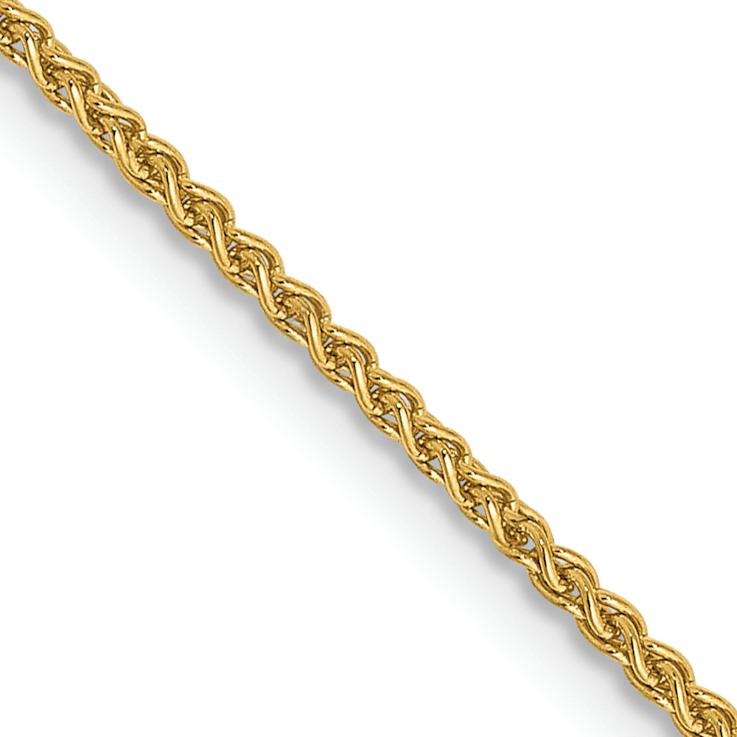 14k Yellow Gold 1.25mm Solid Spiga 14 Inch Chain