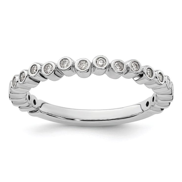 14K White Gold Stackable Expressions Diamond Ring 0.11ctw