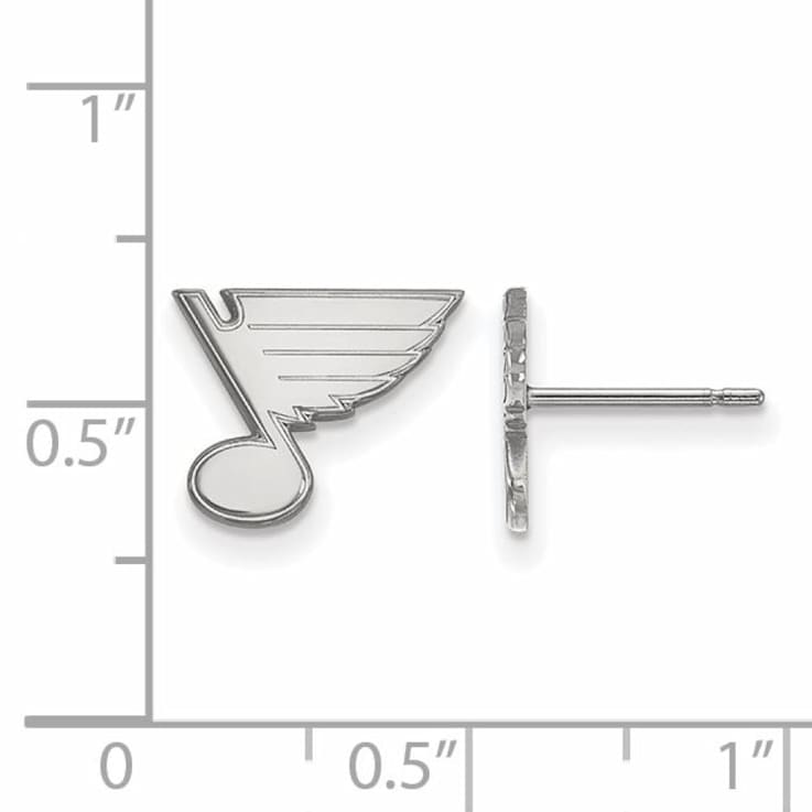 Rhodium Over Sterling Silver NHL St. Louis Blues LogoArt Extra Small
Post Earrings