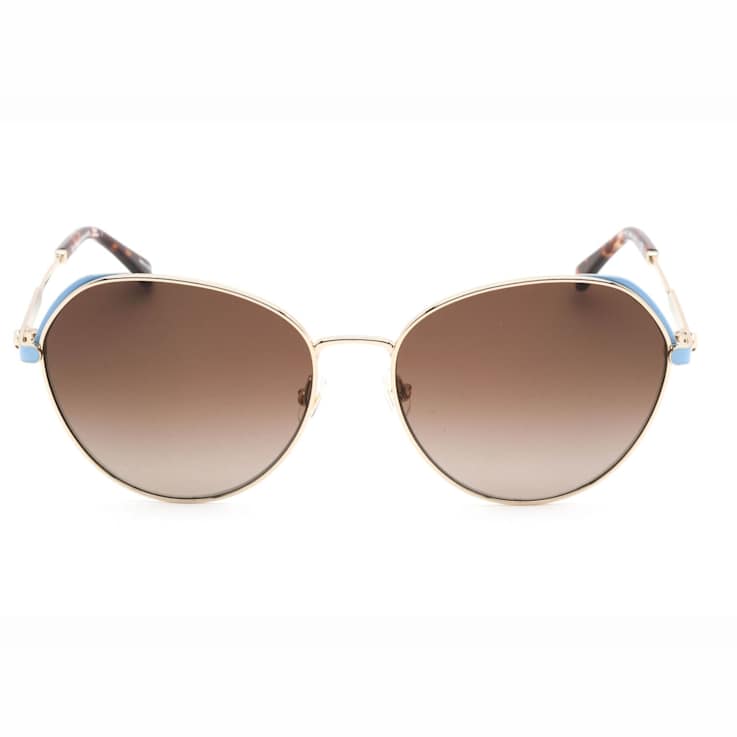 Kate Spade Octavia Gold Tone Blue Round Frames / Brown Gradient Lenses Sunglasses