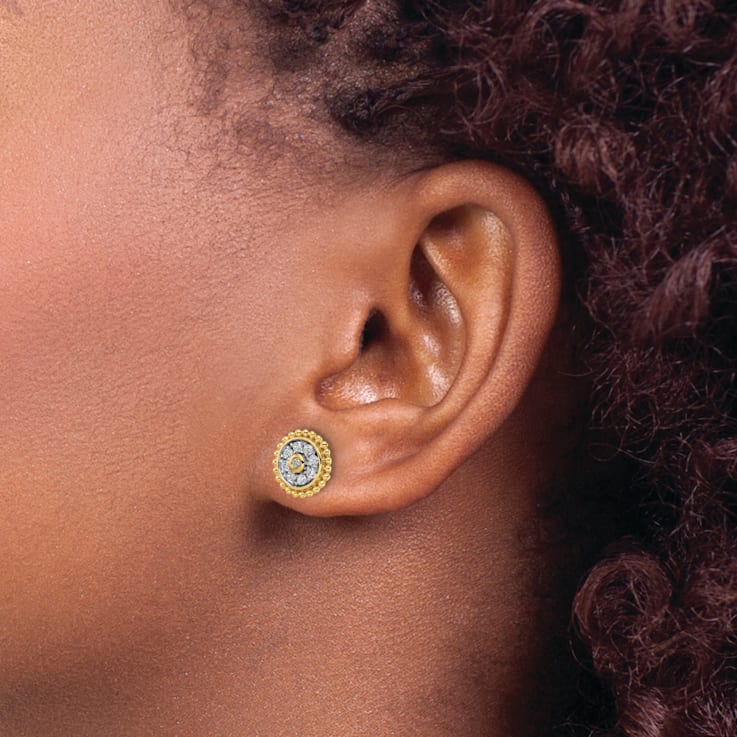 14K Yellow Gold Lab Grown Diamond SI1/SI2, G H I, Circle Post Earrings
