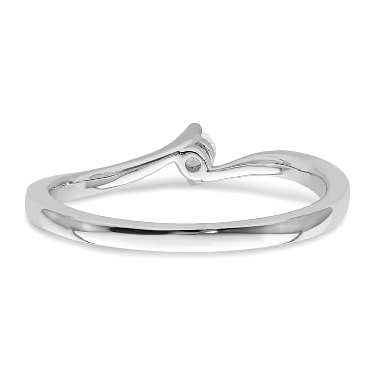 Rhodium Over 14K White Gold First Promise Polish Round Diamond
Promise/Engagement Ring 0.10ctw