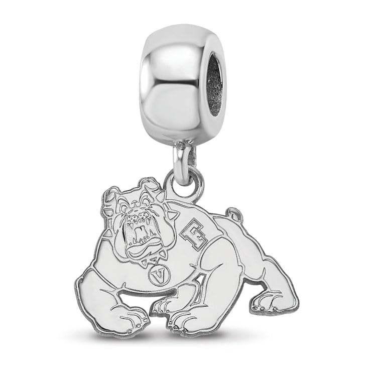 Sterling Silver Rhodium-plated LogoArt California State University
Fresno Dangle Bead