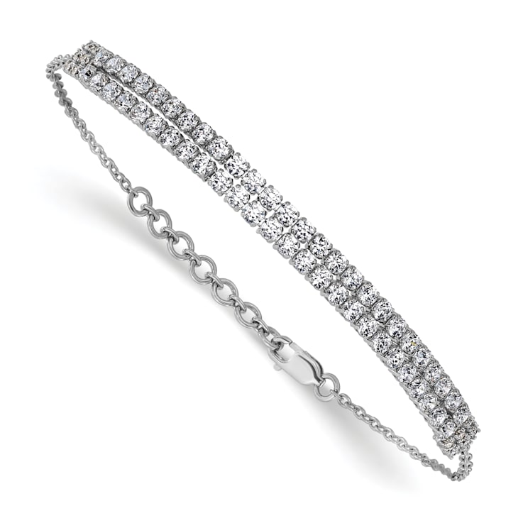 14K White Gold Lab Grown Diamond VS/SI GH, with 1 Inch Extension Bracelet