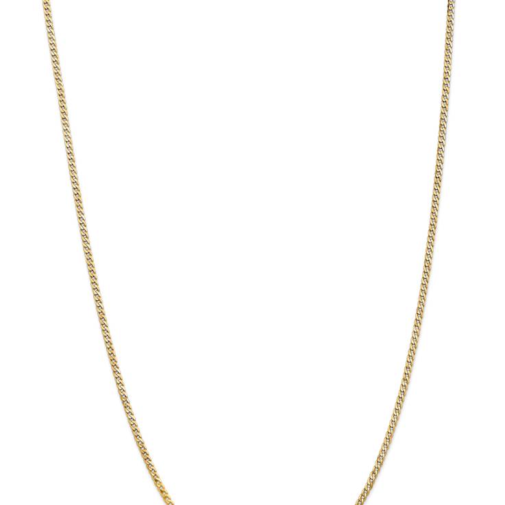 14k Yellow Gold 2.2mm Beveled Curb Chain 30"