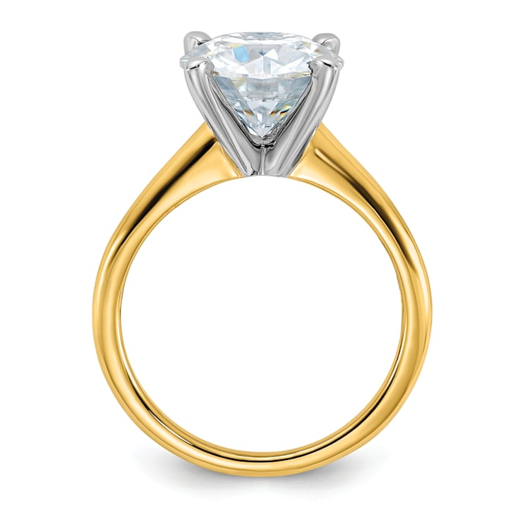 14K Yellow Gold With White Gold Accents 3 5/8 ct. G H I True Light Round
Moissanite Solitaire Ring