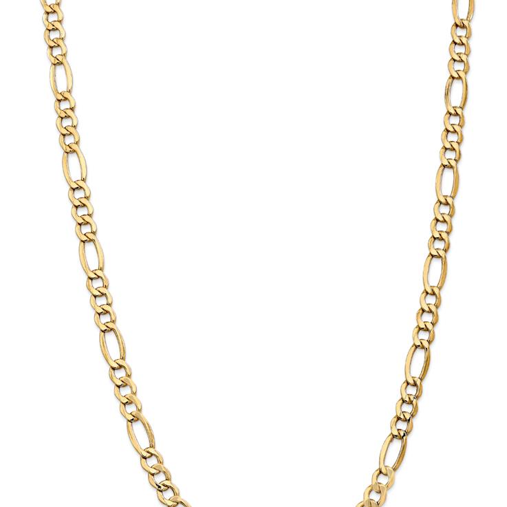 14k Yellow Gold 7.3mm Figaro Link 24 Inch Chain