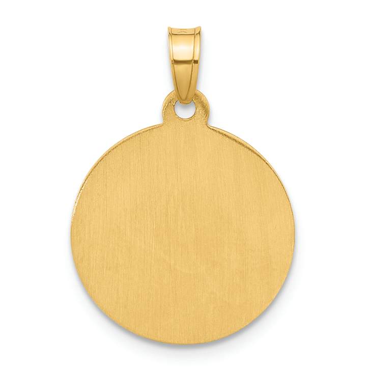 14K Two-tone Gold Satin Our Guardian Angel Medal Pendant