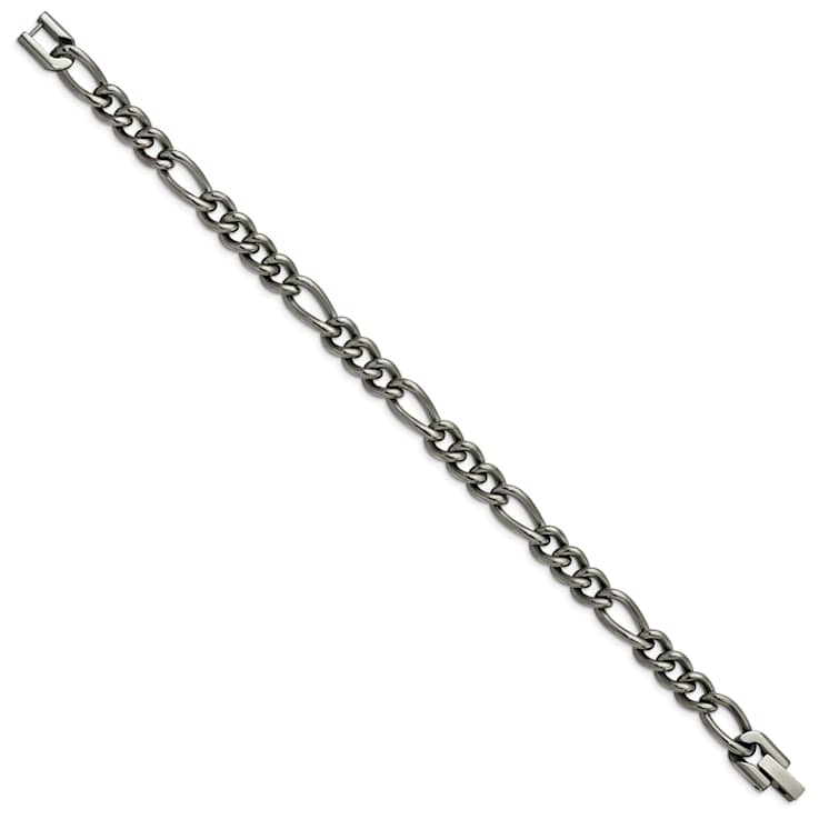 Titanium Polished 7mm Figaro Chain