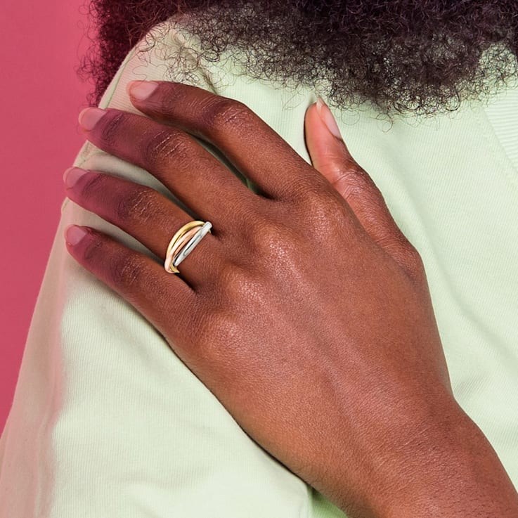 Tri gold rolling ring on sale