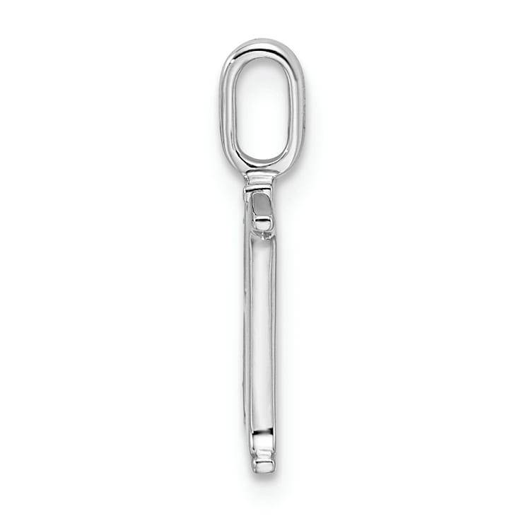 14K White Gold Diamond Letter H Initial Pendant