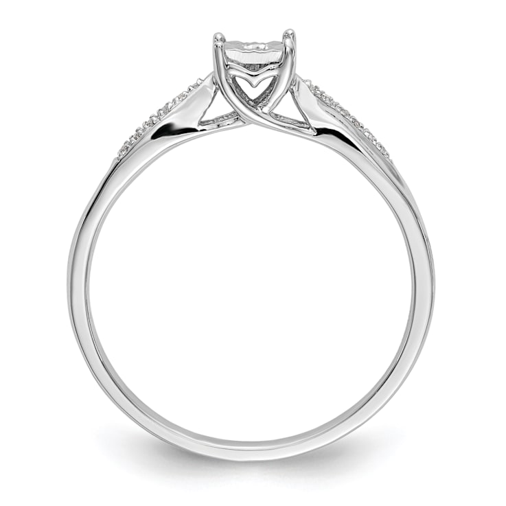 Rhodium Over 14K White Gold First Promise Diamond Promise/Engagement
Ring 0.05ctw