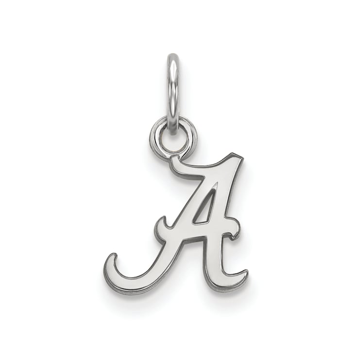 Rhodium Over Sterling Silver LogoArt University of Alabama Extra Small Pendant