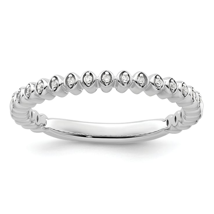 14K White Gold Stackable Expressions Diamond Ring 0.045ctw