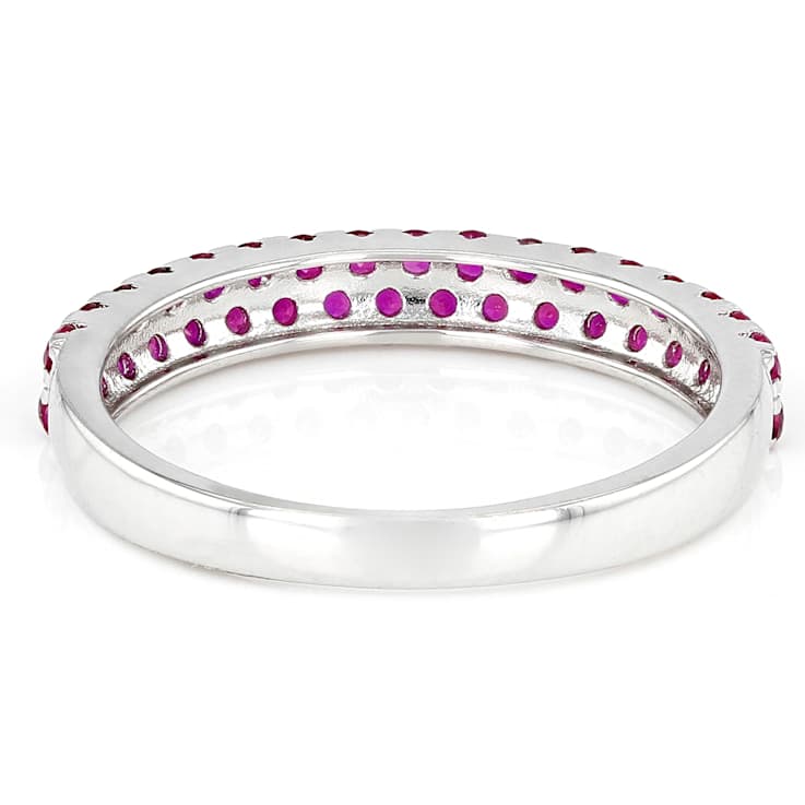 Lab-Created Ruby Stackable Band Ring In Sterling Silver