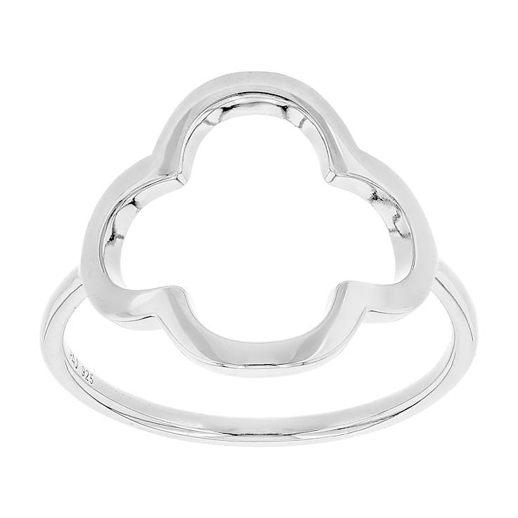 Sculptural Clover Open Design Ring In Sterling Silver