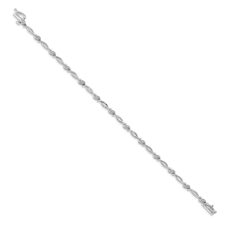 Rhodium Over 14k White Gold Diamond Bracelet