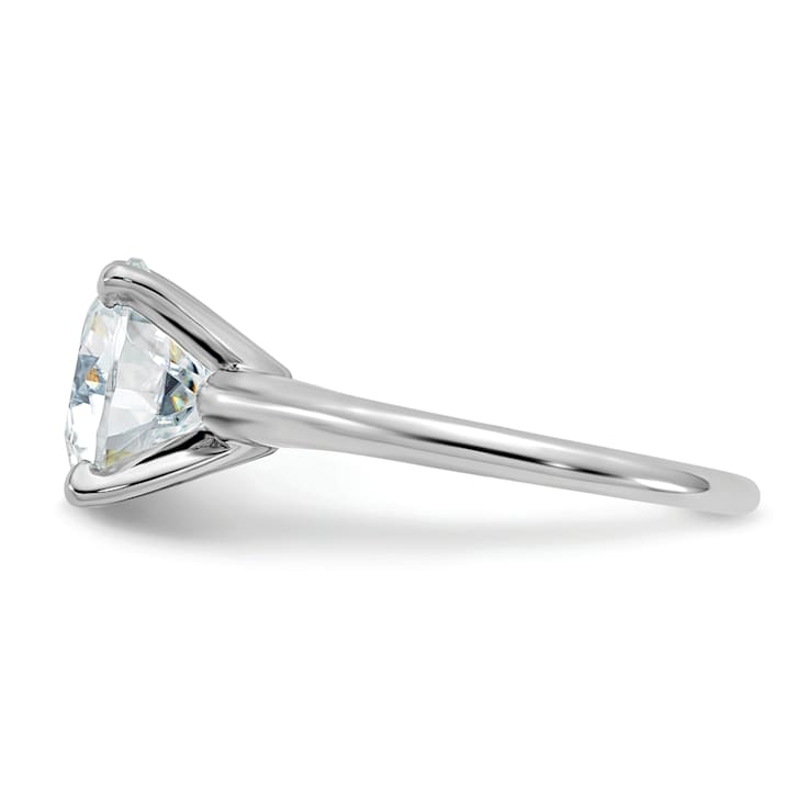 Rhodium Over 14K White Gold 3 5/8 ct. D E F Pure Light Round Moissanite
Solitaire Ring