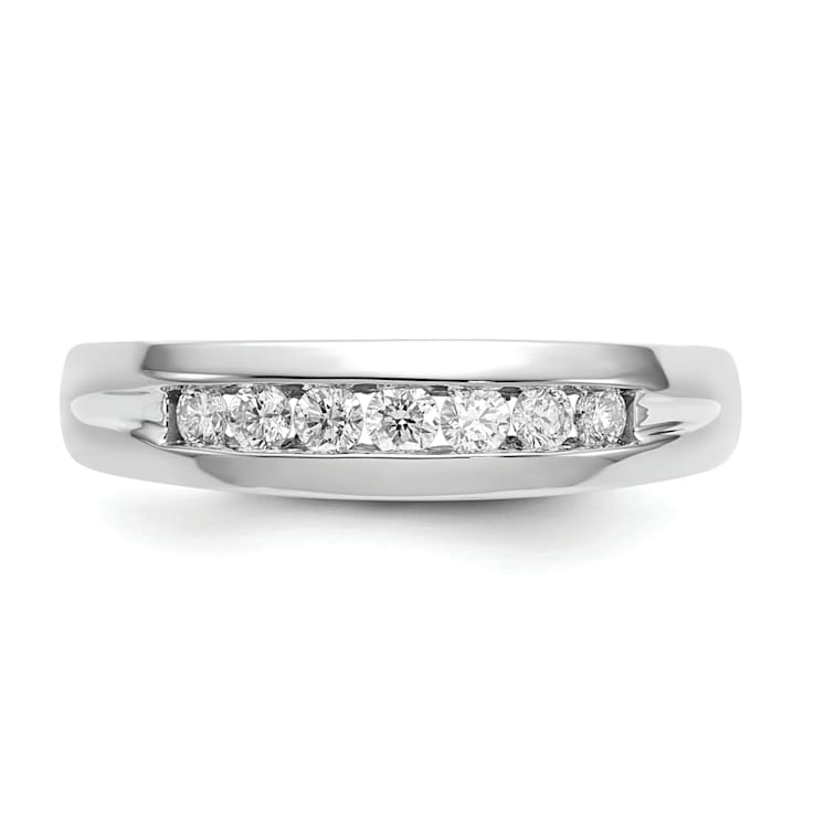 Rhodium Over 14K White Gold Lab Grown Diamond SI1/SI2, G H I, Men's Ring
