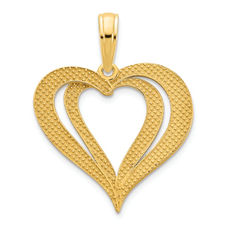 14k Yellow Gold Fancy Heart Pendant