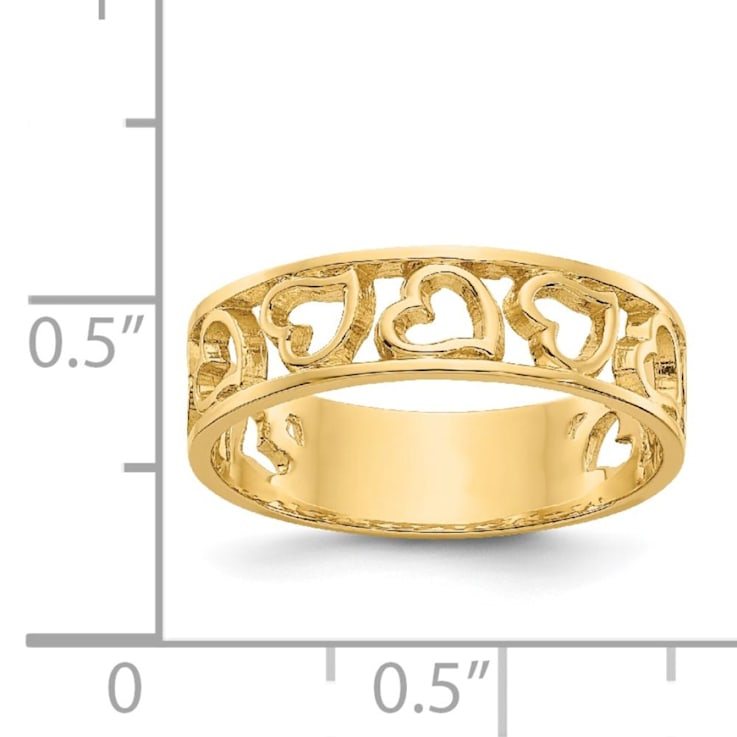 14K Yellow Gold Heart Ring