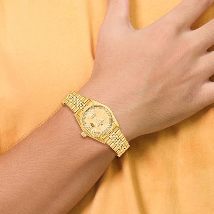 Mens Charles Hubert IP-plated Gold-tone Dial Watch