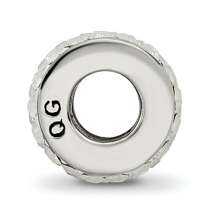 Sterling Silver Reflections Cream Double Row Preciosa Crystal Bead