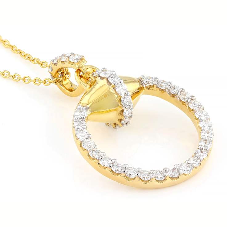 Elegant Lab-Grown Diamond Pendant Necklace 1.20ctw In 18K Gold Over
Sterling Silver