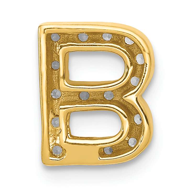 10k Yellow Gold 0.16 cttw Diamond Letter B Initial Charm