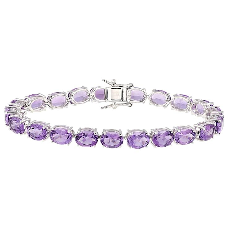 Amethyst Tennis Bracelet In Sterling Silver 24.84ctw